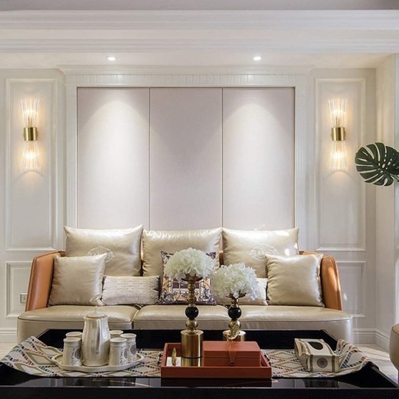 EFINEHOME Mid-Century Modern Wall Light Fixture with Crystal Glass Lampshade | 2 - Picture 5 of 9